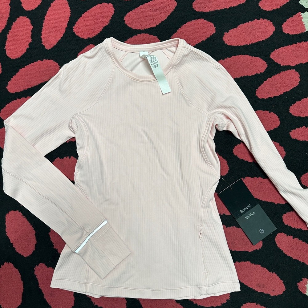 Lululemon Pink Rulu Run Ribbed Long Sleeve Top